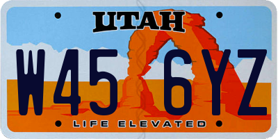 UT license plate W456YZ