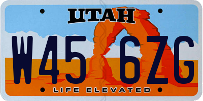 UT license plate W456ZG