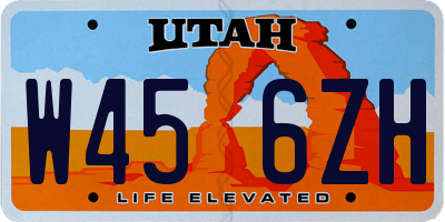 UT license plate W456ZH