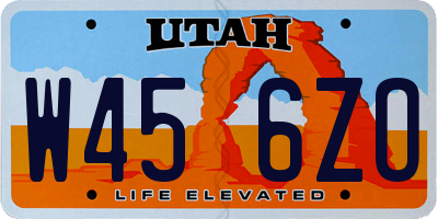 UT license plate W456ZO