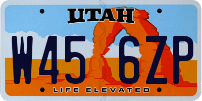 UT license plate W456ZP