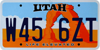 UT license plate W456ZT