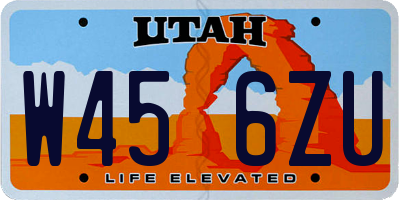 UT license plate W456ZU