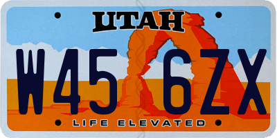 UT license plate W456ZX