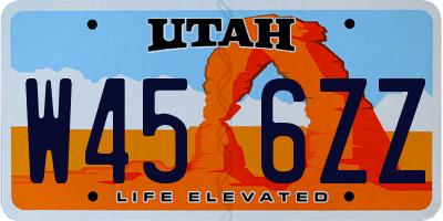UT license plate W456ZZ