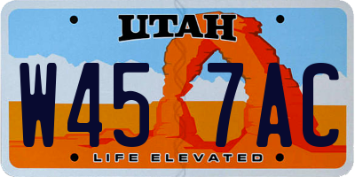 UT license plate W457AC