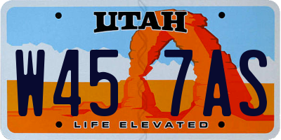 UT license plate W457AS