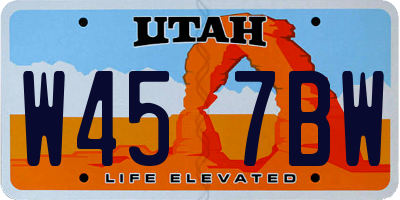 UT license plate W457BW