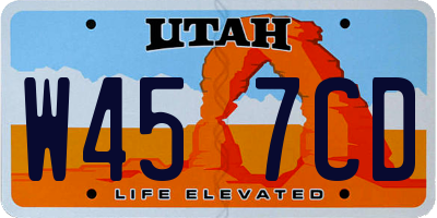 UT license plate W457CD