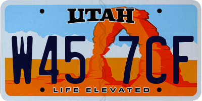 UT license plate W457CF