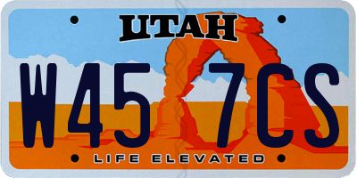UT license plate W457CS