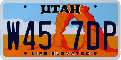 UT license plate W457DP