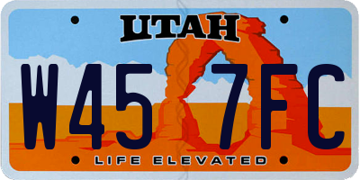 UT license plate W457FC