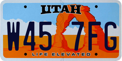 UT license plate W457FG
