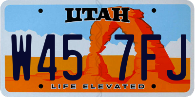 UT license plate W457FJ