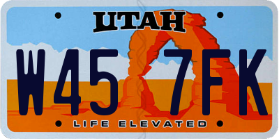 UT license plate W457FK