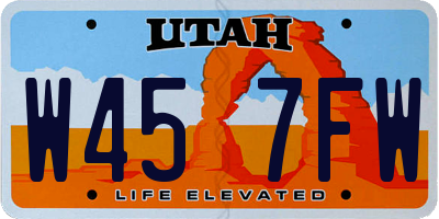 UT license plate W457FW