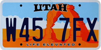 UT license plate W457FX