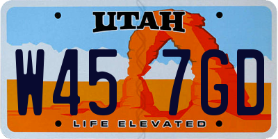 UT license plate W457GD