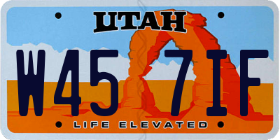 UT license plate W457IF