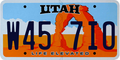 UT license plate W457IO
