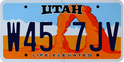 UT license plate W457JV