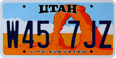 UT license plate W457JZ