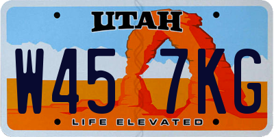 UT license plate W457KG