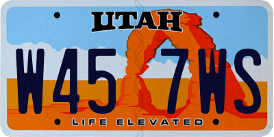 UT license plate W457WS
