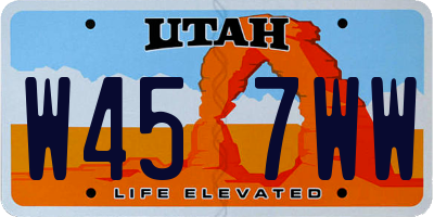 UT license plate W457WW