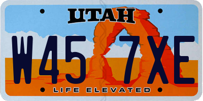 UT license plate W457XE