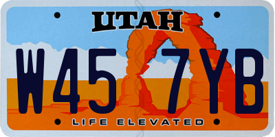UT license plate W457YB