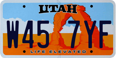 UT license plate W457YF
