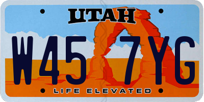 UT license plate W457YG