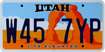 UT license plate W457YP