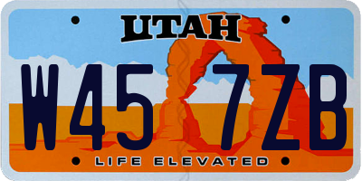 UT license plate W457ZB