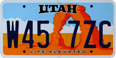 UT license plate W457ZC
