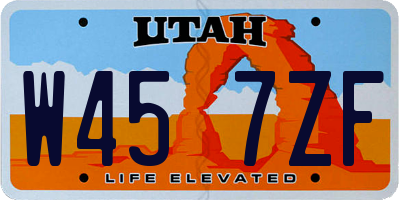 UT license plate W457ZF
