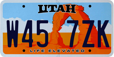UT license plate W457ZK