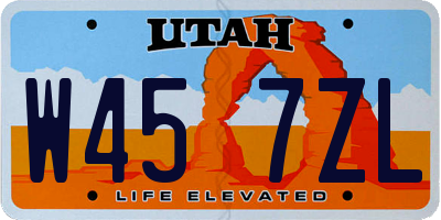 UT license plate W457ZL
