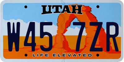 UT license plate W457ZR