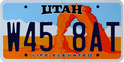UT license plate W458AT