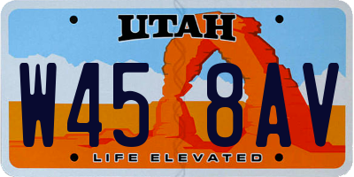 UT license plate W458AV