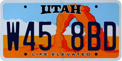 UT license plate W458BD