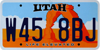 UT license plate W458BJ