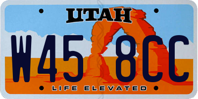 UT license plate W458CC