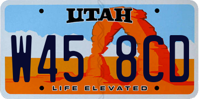 UT license plate W458CD