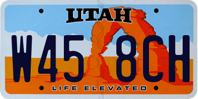 UT license plate W458CH