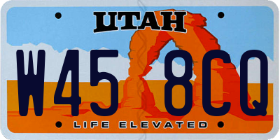 UT license plate W458CQ