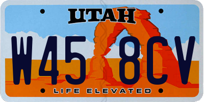 UT license plate W458CV